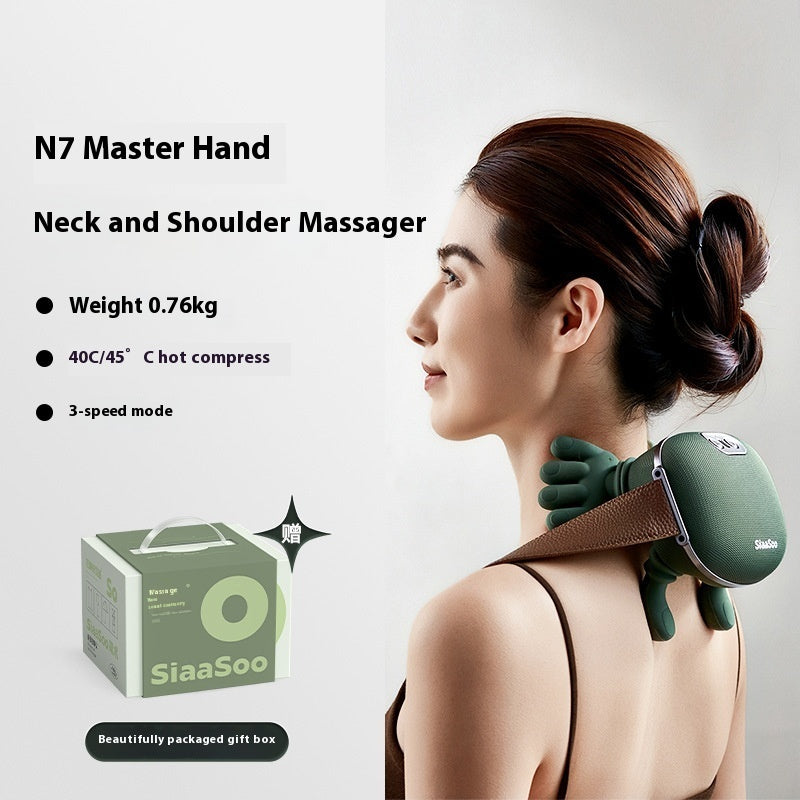 Electric Neck & Shoulder Massager – Wireless Kneading Massage with Heat for Pain Relief