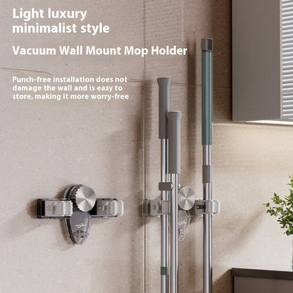 Suction Cup Broom Holder & Mop Hanger – Punch-Free Wall Mount Organizer