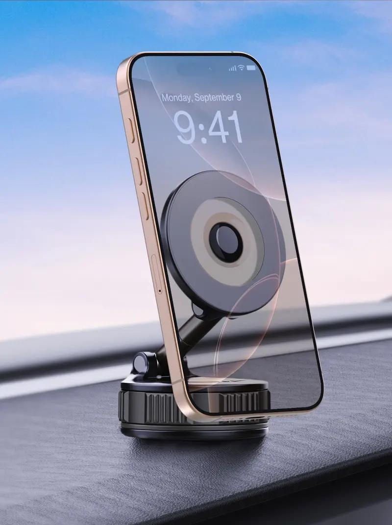 Magnetic Vacuum Phone Holder – Foldable Adjustable Car Mount with Strong Suction
