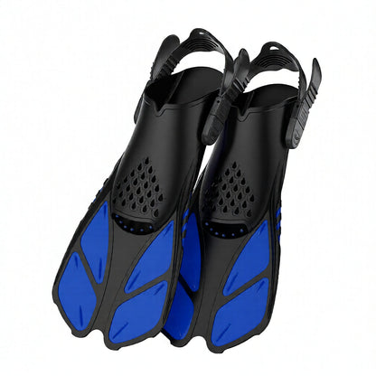 Professional Snorkeling Fins for Men & Women, High-Elasticity Adjustable Short Flippers, Durable Swim Fins
