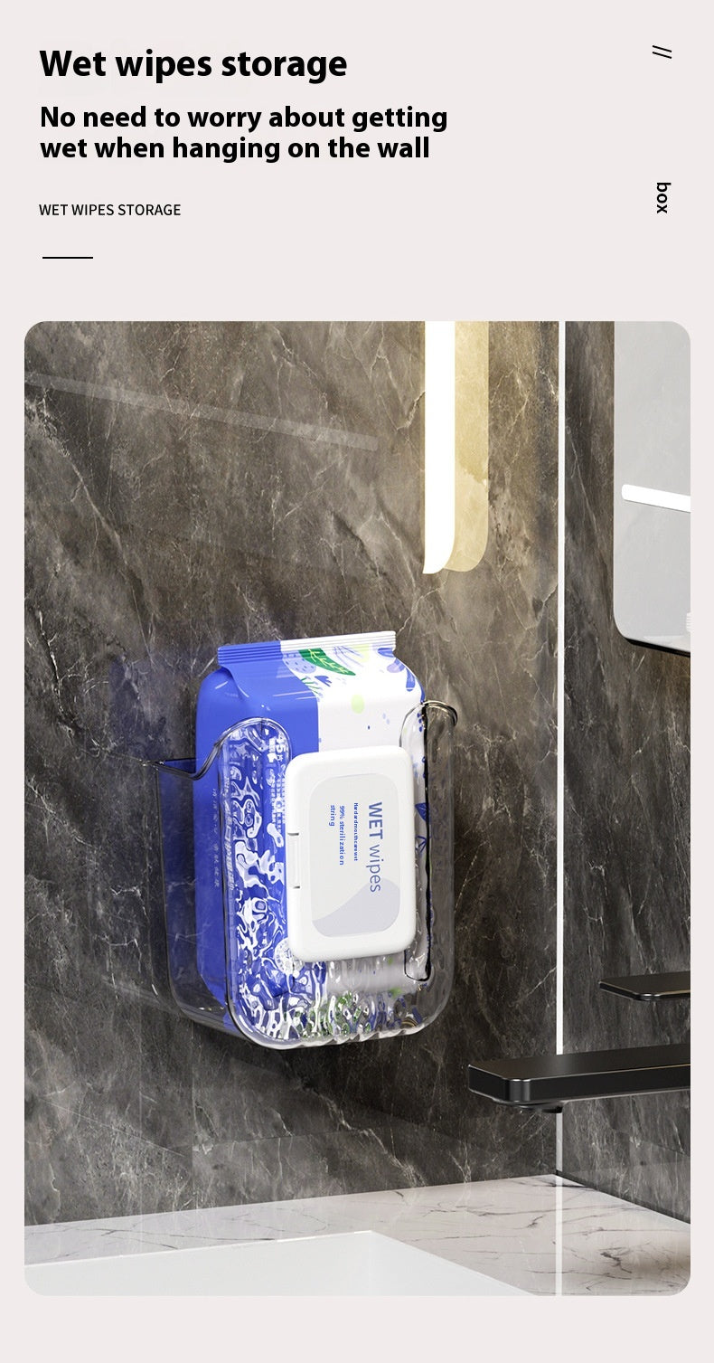 Punch-Free Wall Mounted Wipes Storage Box – Modern Multi-Purpose Tissue Holder