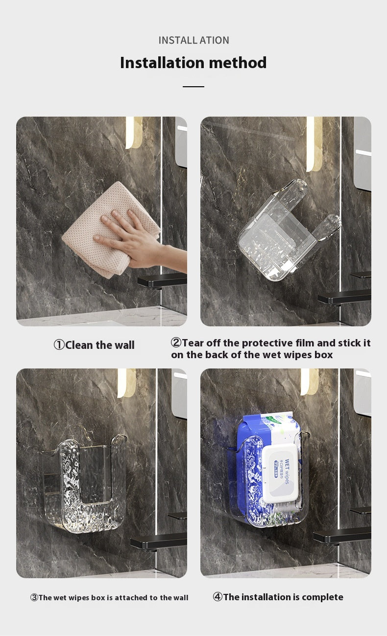 Punch-Free Wall Mounted Wipes Storage Box – Modern Multi-Purpose Tissue Holder