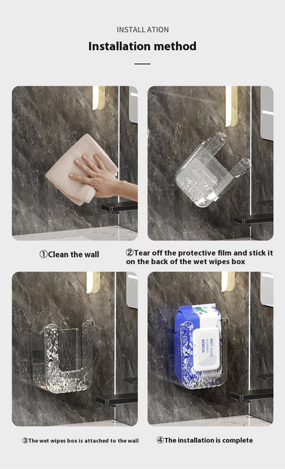 Punch-Free Wall Mounted Wipes Storage Box – Modern Multi-Purpose Tissue Holder