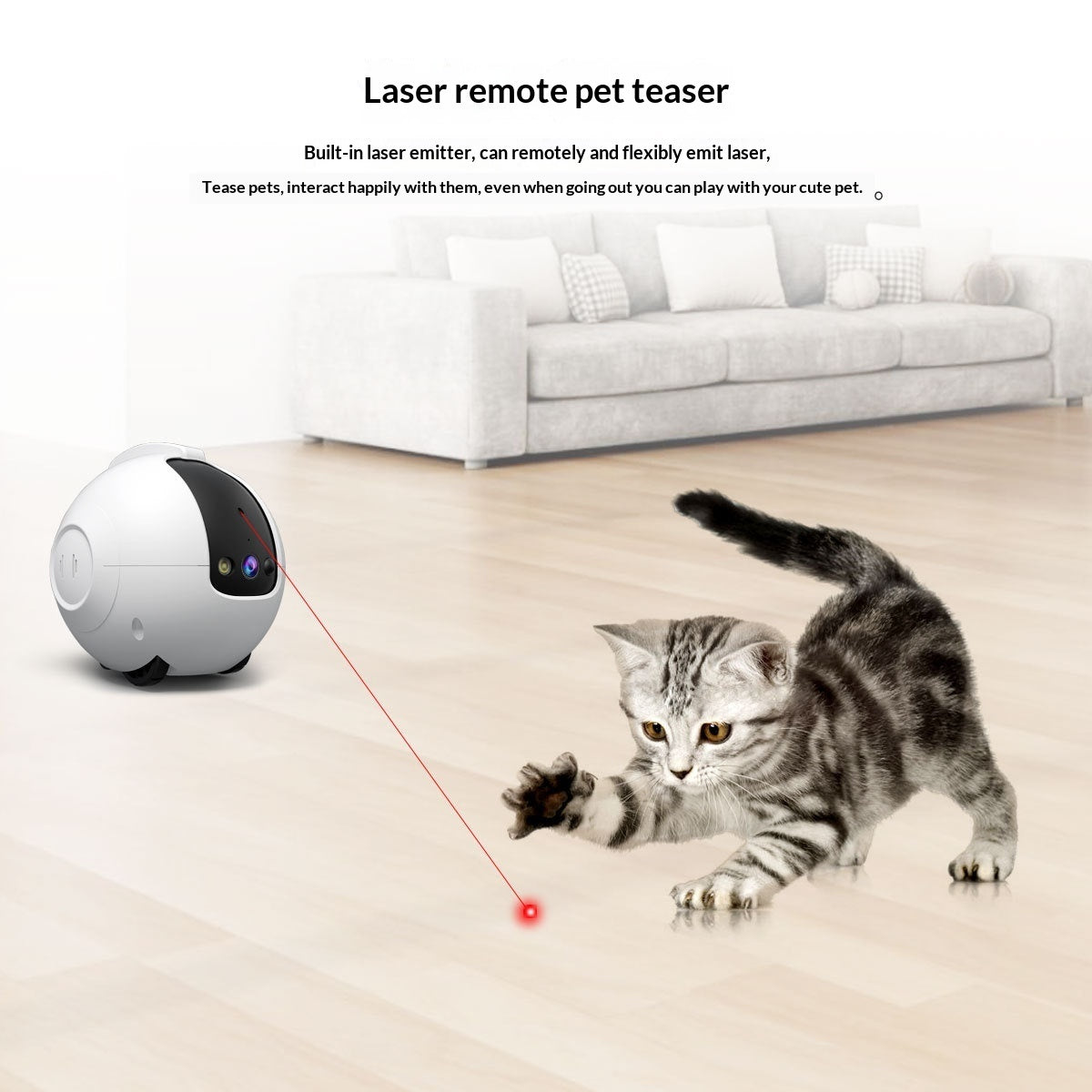 Pet AI Smart Interactive Toy & Monitor – Motion Detection Camera with Night Vision