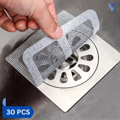 Disposable Self-Adhesive Floor Drain Sheet | Anti-Hair, Anti-Insect & Anti-Block Filter Cover