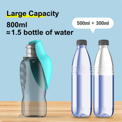 800ml Portable Dog Water Bottle – Leakproof Travel Drinking Bowl for Outdoor Walks