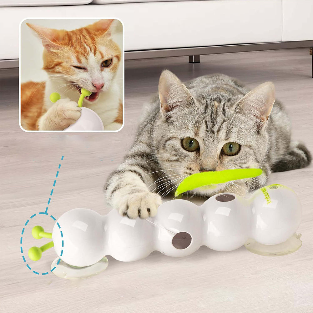 Interactive Teasing Cat Toy with Tail, Motion-Activated Rechargeable Kitten Toy