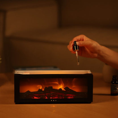 Fireplace Simulation Flame Aroma Diffuser – LED Humidifier with Remote Control