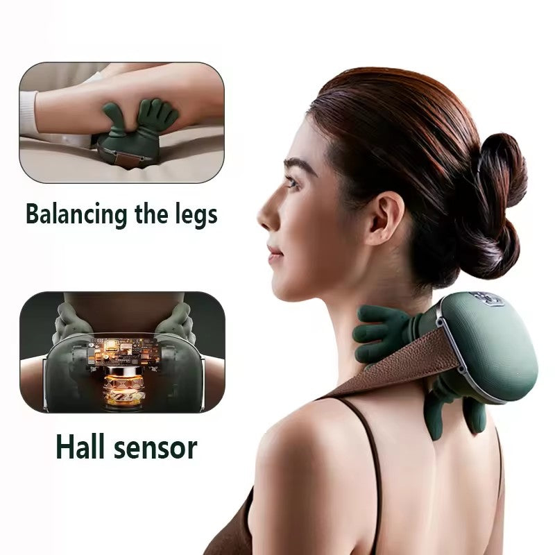 Electric Neck & Shoulder Massager – Wireless Kneading Massage with Heat for Pain Relief