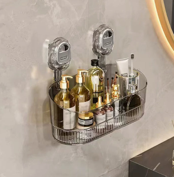 Punch-Free Suction Storage Box – Multi-Purpose Organizer for Bathroom & Kitchen