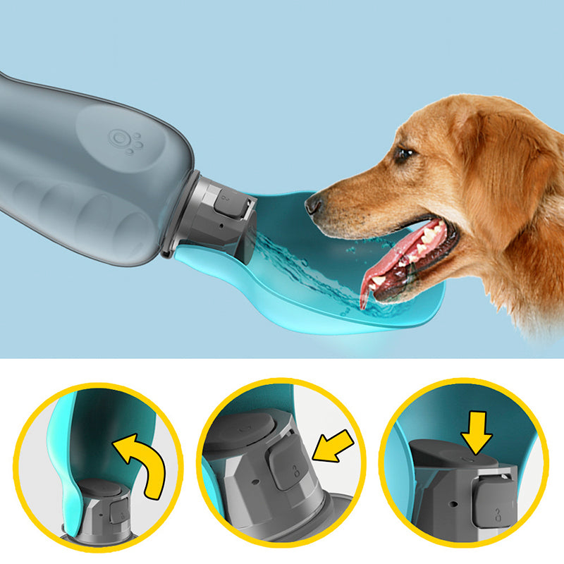 800ml Portable Dog Water Bottle – Leakproof Travel Drinking Bowl for Outdoor Walks
