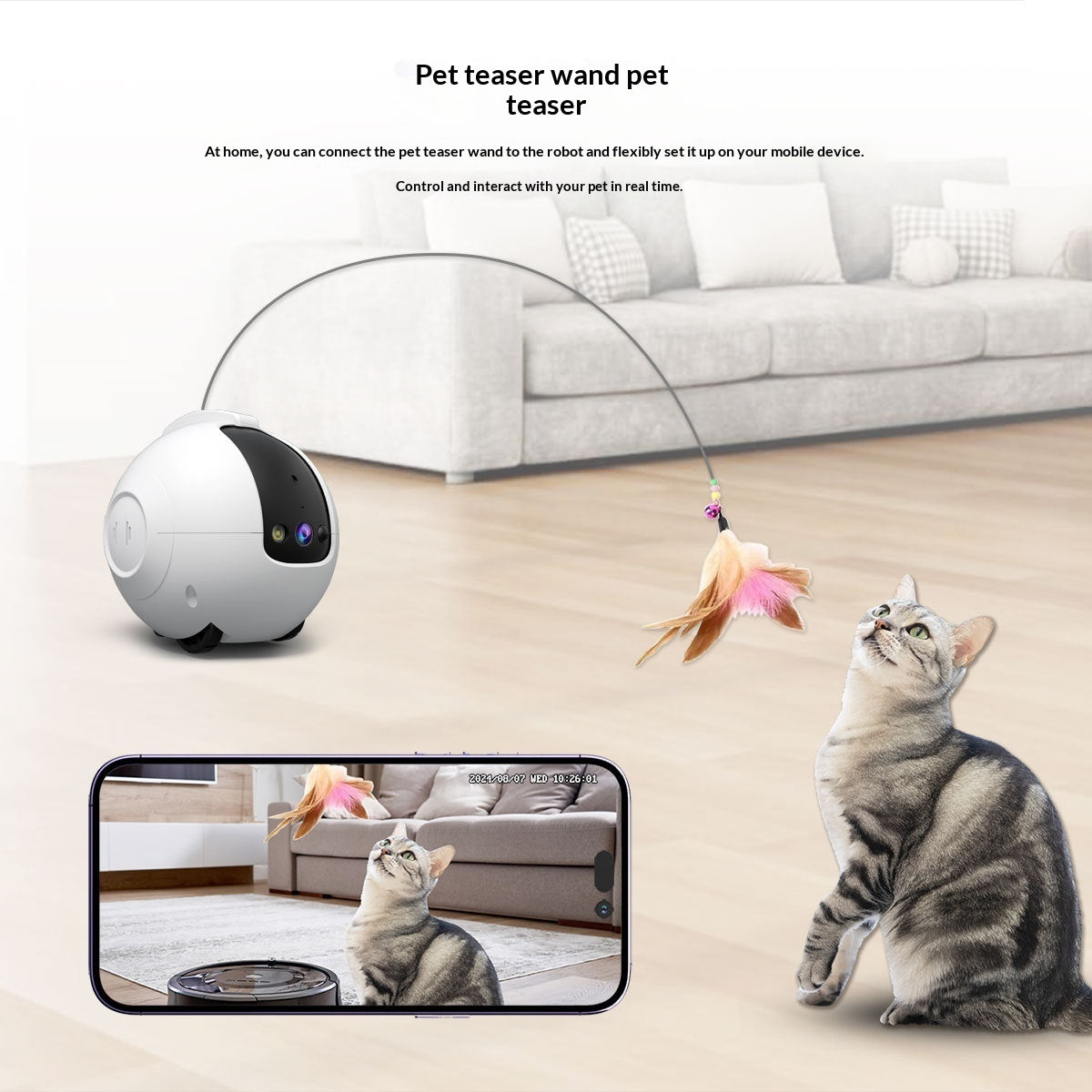Pet AI Smart Interactive Toy & Monitor – Motion Detection Camera with Night Vision