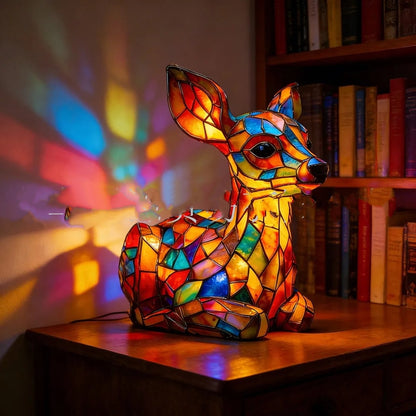 Handmade Colorful Resin Mosaic Lamp – Fish, Deer, Cactus, Snail | Modern Minimalist Home Décor