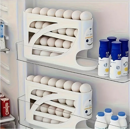 Rolling Slide Egg Storage Box – Refrigerator Organizer 4-Layer