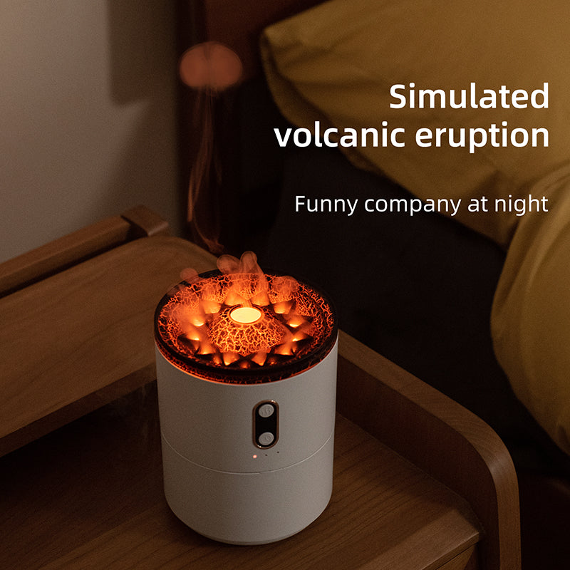 Volcanic Flame Aroma Diffuser – USB Jellyfish Humidifier Night Light