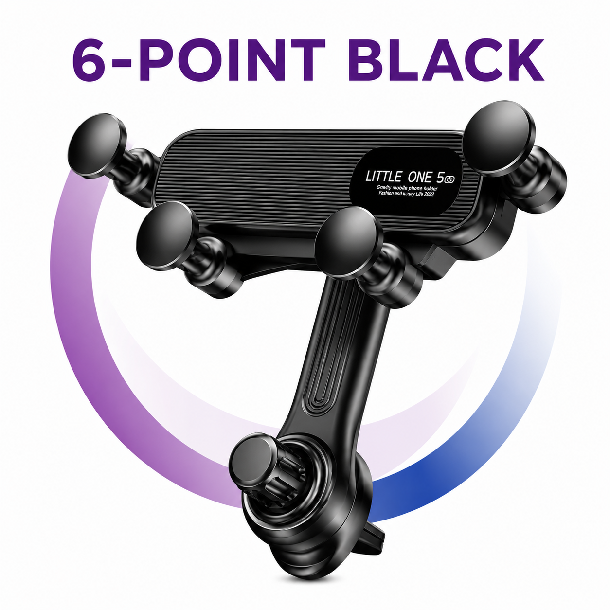 360° Gravity Lock Car Phone Holder – Anti-Shake Vent Mount