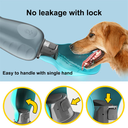 800ml Portable Dog Water Bottle – Leakproof Travel Drinking Bowl for Outdoor Walks