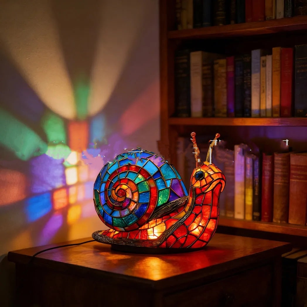 Handmade Colorful Resin Mosaic Lamp – Fish, Deer, Cactus, Snail | Modern Minimalist Home Décor