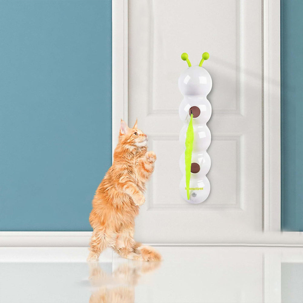 Interactive Teasing Cat Toy with Tail, Motion-Activated Rechargeable Kitten Toy