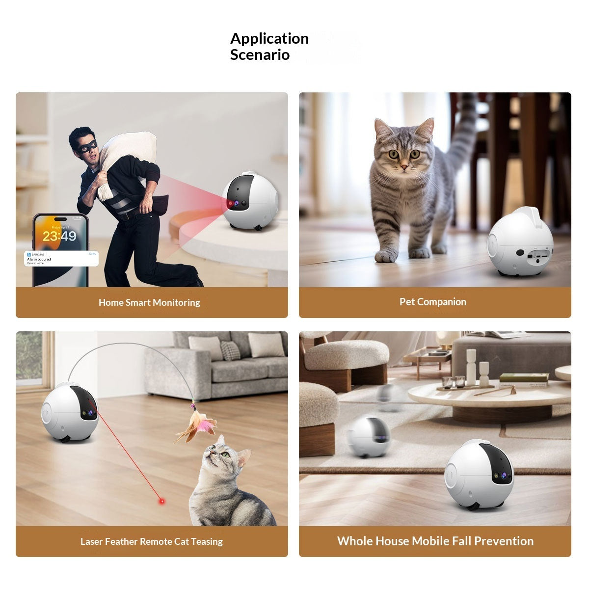 Pet AI Smart Interactive Toy & Monitor – Motion Detection Camera with Night Vision