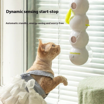 Interactive Teasing Cat Toy with Tail, Motion-Activated Rechargeable Kitten Toy