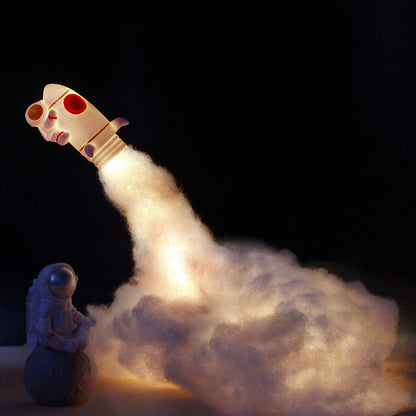 Creative LED Astronaut Rocket Night Light DIY Desk Lamp for Kids & Students
