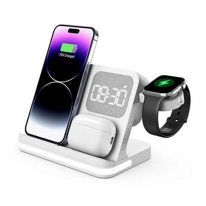 Smarter Wecker mit kabellosem Ladegerät – 7-in-1 Ladestation für Telefon, Uhr und Ohrhörer