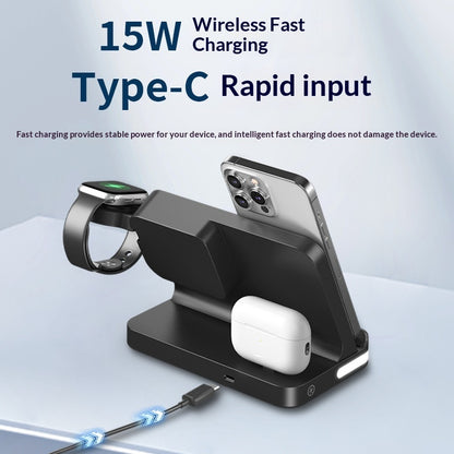 Smarter Wecker mit kabellosem Ladegerät – 7-in-1 Ladestation für Telefon, Uhr und Ohrhörer