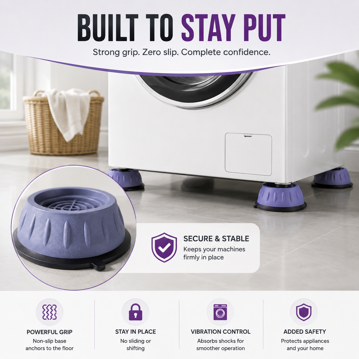 Multipurpose Anti-Vibration Pads – Pack of 4