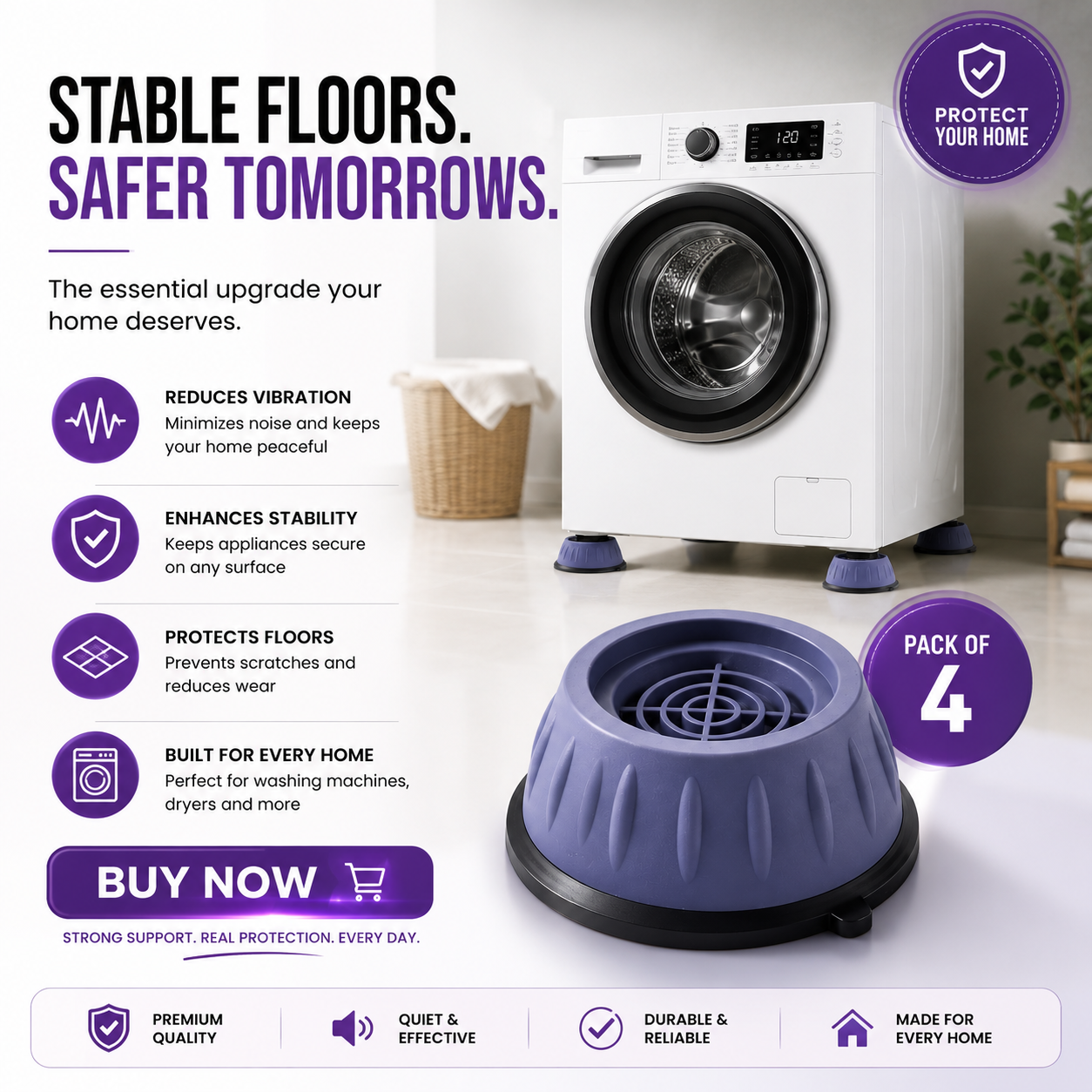 Multipurpose Anti-Vibration Pads – Pack of 4