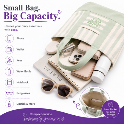 2026 Multi-Purpose Striped Canvas Mini Tote Set (4-Pack)