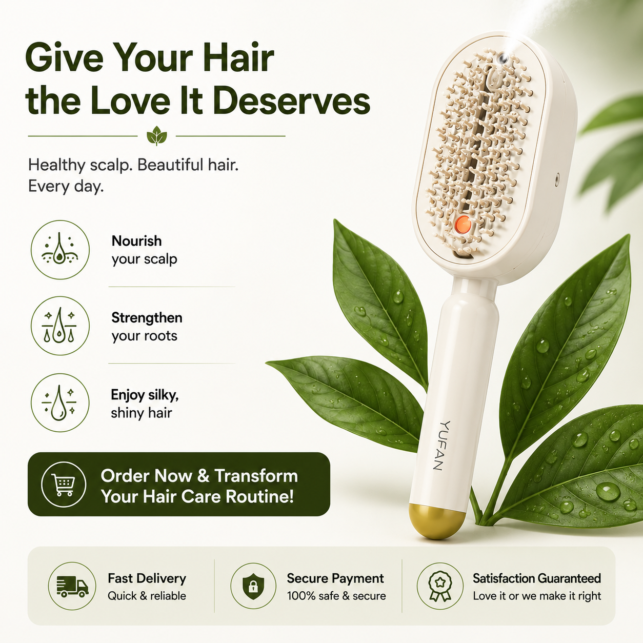 Electric Hair Nourishing Massage Comb with Atomizing Mist