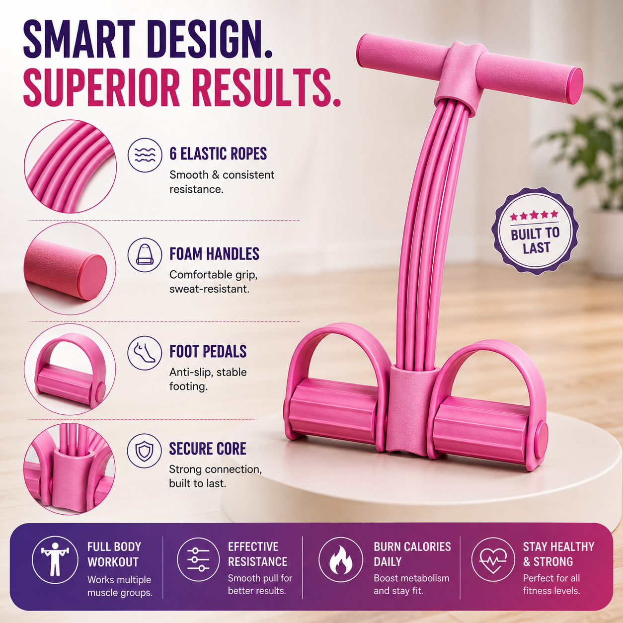 Pedal Resistance Band – Full-Body Home Workout Trainer