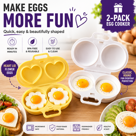 2-Pack Microwave Egg Poacher – Easy Egg Cooker