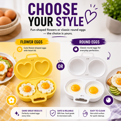 2-Pack Microwave Egg Poacher – Easy Egg Cooker