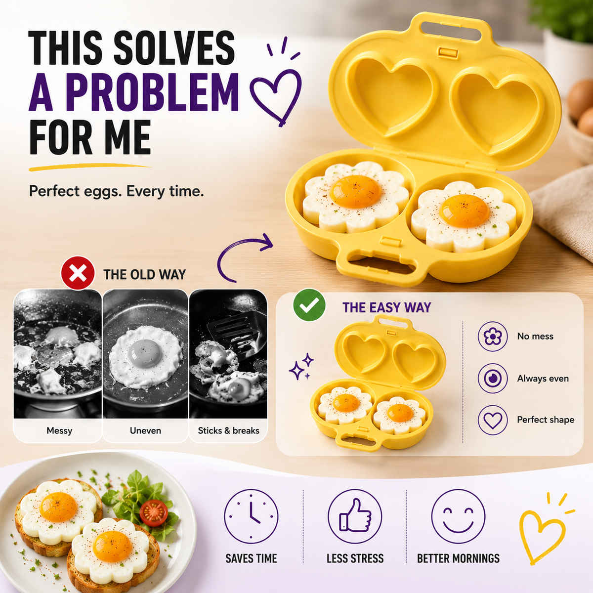 2-Pack Microwave Egg Poacher – Easy Egg Cooker