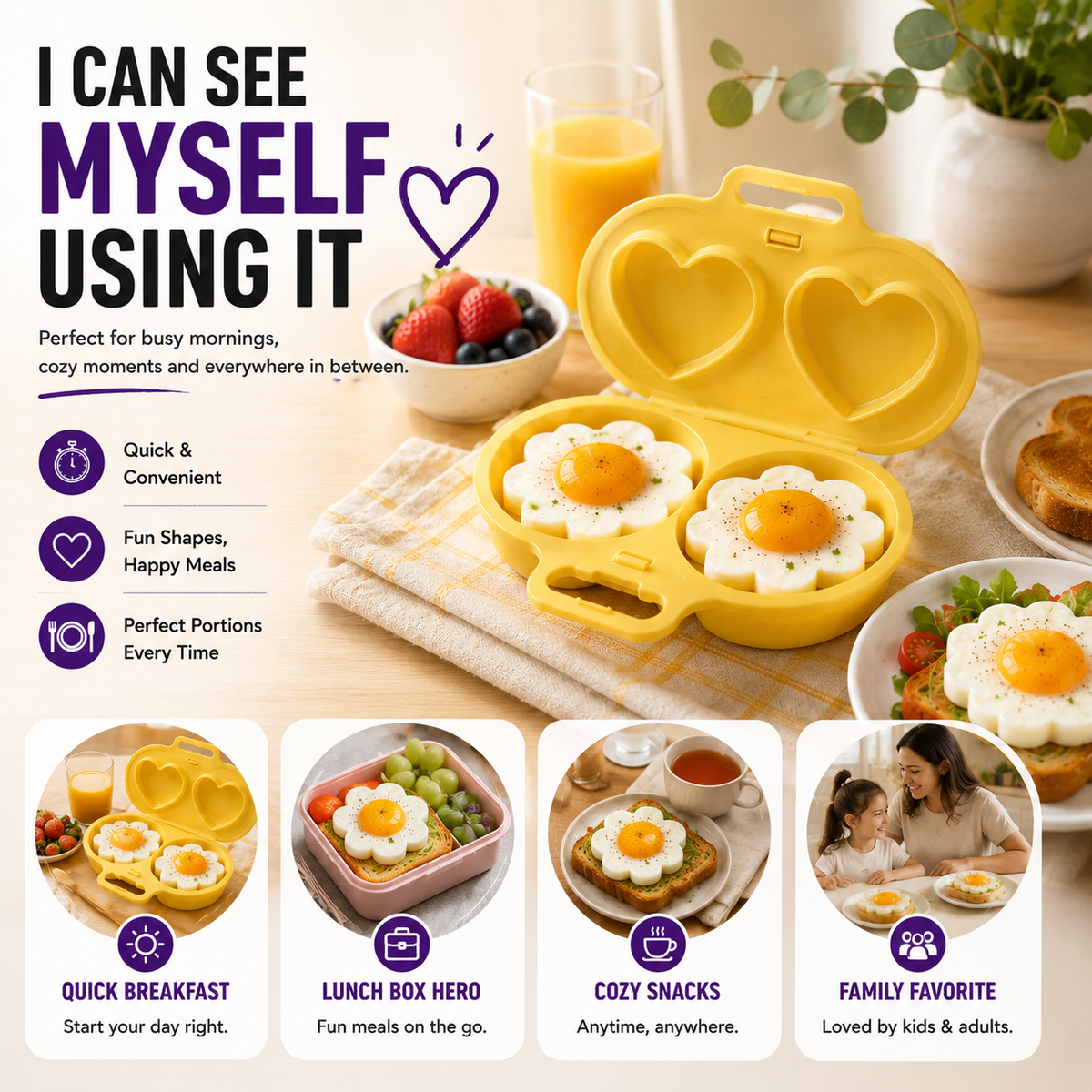 2-Pack Microwave Egg Poacher – Easy Egg Cooker