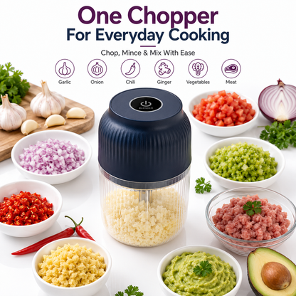 Mini USB Rechargeable Food Chopper & Garlic Grinder - 350 ml