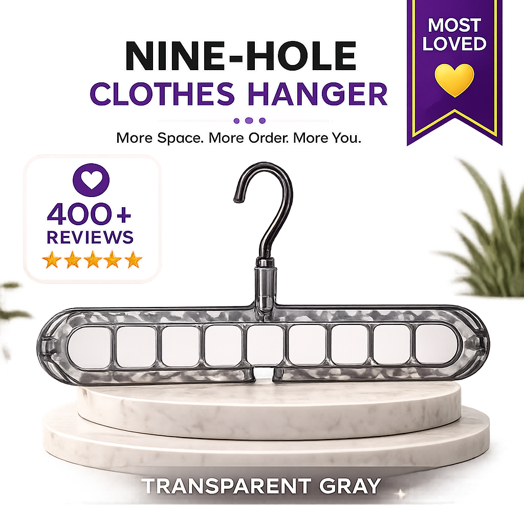 9-Hole Space Saving Clothes Hanger Organizer - Pack of 2