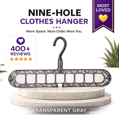 9-Hole Space Saving Clothes Hanger Organizer - Pack of 2