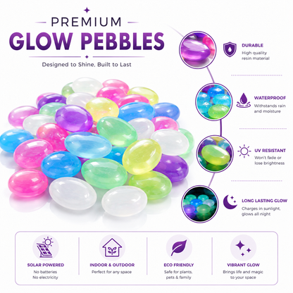 Solar Glow Luminous Garden Stones for Outdoor Décor