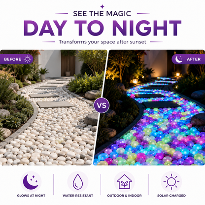 Solar Glow Luminous Garden Stones for Outdoor Décor