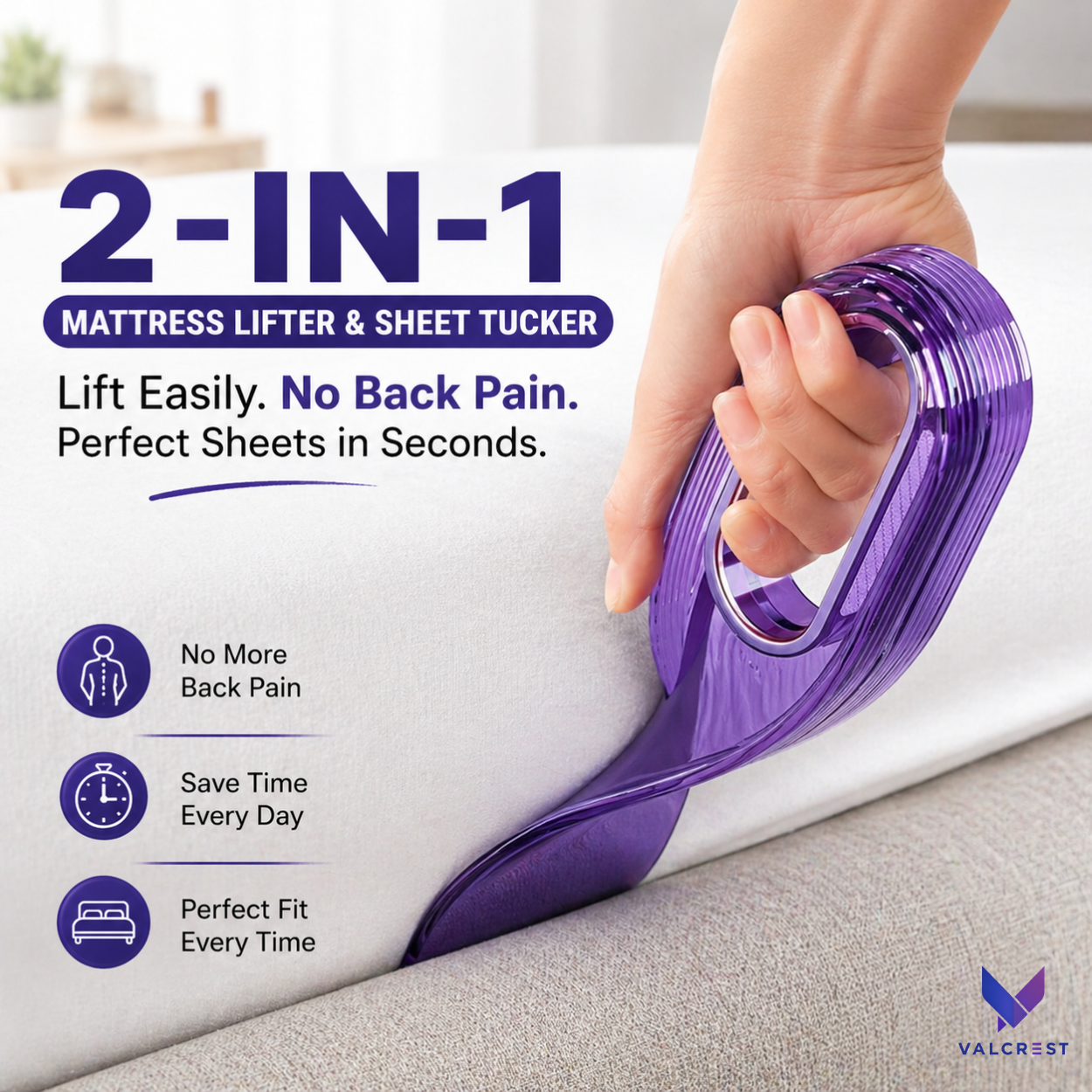 2-in-1 Mattress Lifter & Sheet Tucker