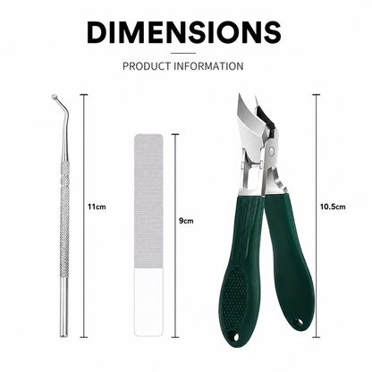 3 Pcs Large Opening Anti-Splash Bevel Nail Clippers Set