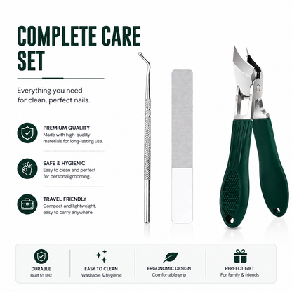 3 Pcs Large Opening Anti-Splash Bevel Nail Clippers Set