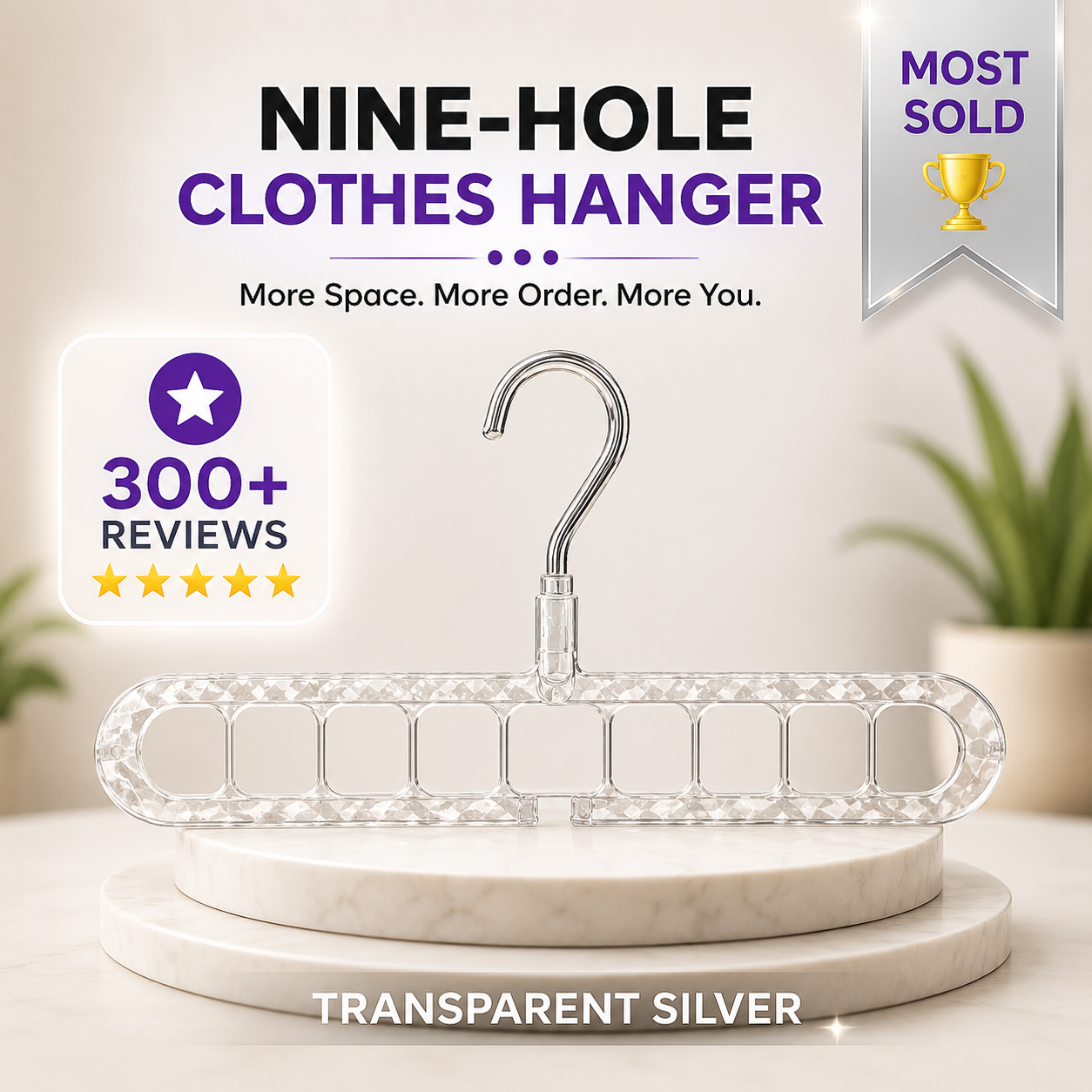 9-Hole Space Saving Clothes Hanger Organizer - Pack of 2