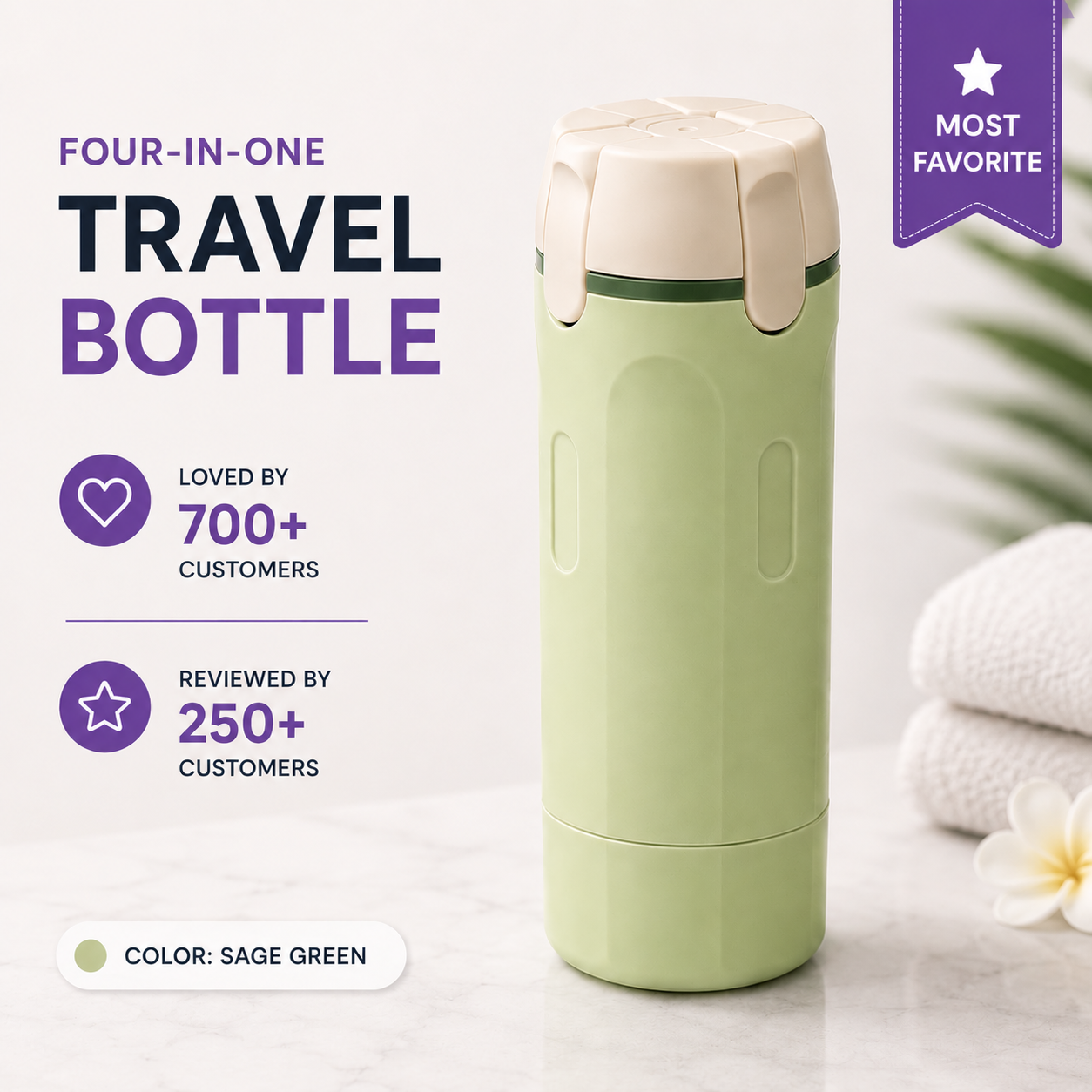 4-in-1 Leakproof Travel Dispenser for Toiletries