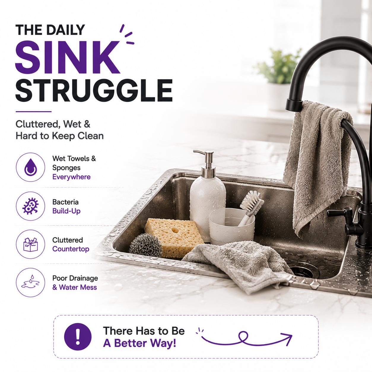 Telescopic Kitchen Sink Rack – Adjustable Drain Basket & Organizer