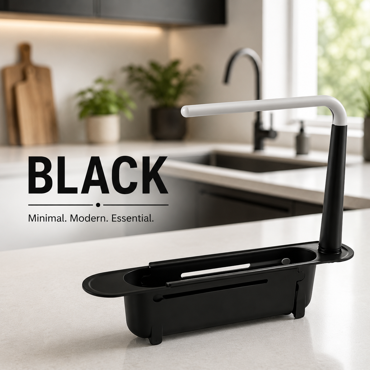 Telescopic Kitchen Sink Rack – Adjustable Drain Basket & Organizer