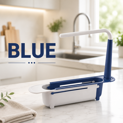 Telescopic Kitchen Sink Rack – Adjustable Drain Basket & Organizer